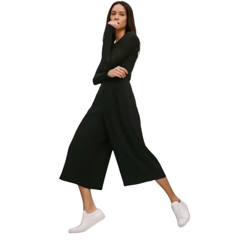 Aritizia Babaton Pant Black Lazarus Culottes Cropped Wide Leg High Waist